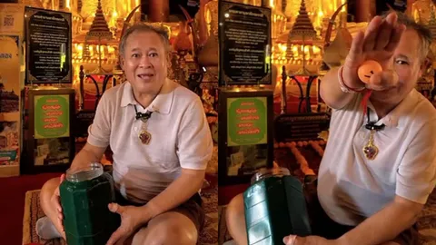 เป็ด เชิญยิ้ม จับเลขลูกปิงปองงวด 16 มี.ค. 68 หลังไหว้หลวงพ่อทองดำ