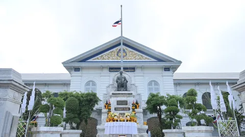  “อนุทิน” นำทีมบวงสรวงรื้อถอนเสาธงชาติ ปรับภูมิทัศน์กระทรวงมหาดไทย 