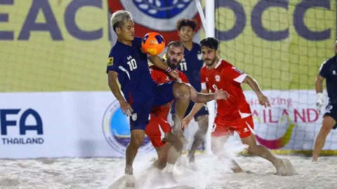 "ทีมชาติไทย" เฮท้ายเกม เฉือน เลบานอน สุดระทึก ศึกฟุตบอลชายหาดเอเชีย