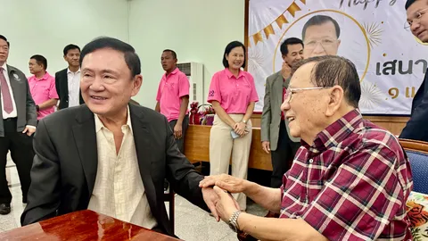 “ทักษิณ” อวยพร “เสนาะ เทียนทอง” วันเกิด 92 ปี รำลึกความหลังสมัยไทยรักไทย (คลิป)