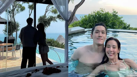 "ตูน พิมพ์ปวีณ์" ควงสามีเติมรักหวานฉ่ำ ฮันนีมูนสุดโรแมนติกที่สมุย