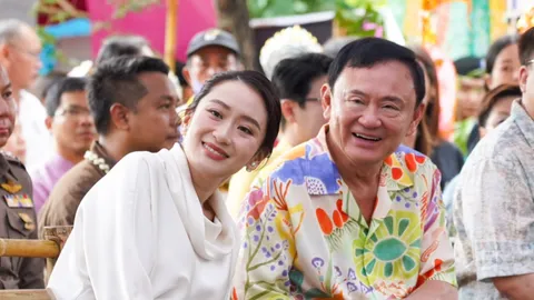 สงกรานต์ 2568 “อิ๊งค์-สามี” ควง “ทักษิณ” ร่วมงานปี๋ใหม่สันกำแพง บอกพ่อแฮปปี้มากได้กลับมา