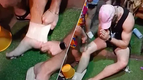 หนุ่มเล่านาทีช่วย ฝรั่งร้องไห้หนักเพราะ "รองเท้ากินขา" ขณะเดินเล่นน้ำสงกรานต์ (คลิป)