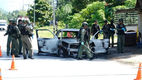 ป่วนยะลา ดักยิง-เผารถ อส.บันนังสตา ดับสลด มีวงจรปิด แต่บันทึกภาพไม่ได้