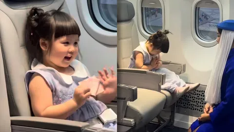 น่าเอ็นดู แอบิเกล วงศ์เศวต ขึ้นเครื่องกะเทยธรรมแอร์ไลน์ ยกมือไหว้ไม่หยุด (คลิป)