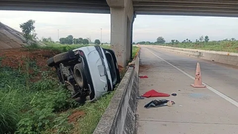 พ่อตา "ด้งเด้ง" รุดเยี่ยมลูกเขย เผยสาเหตุเบื้องต้น สุนัขตัดหน้า ทำให้รถเสียหลัก