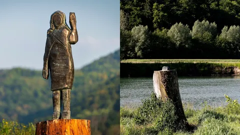 มือดีขโมยรูปปั้น "เมลาเนีย ทรัมป์" ในเมืองบ้านเกิด