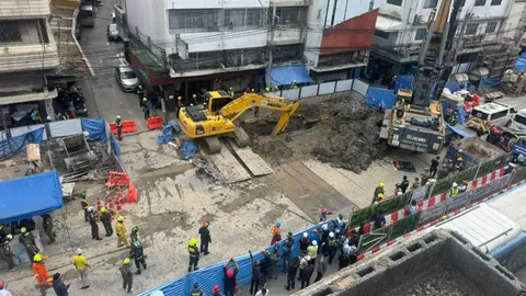 รฟม. แจงเหตุ คนงานพลัดตกหลุมเจาะเสาเข็ม คาดฝนตกต่อเนื่อง ทำดินสไลด์