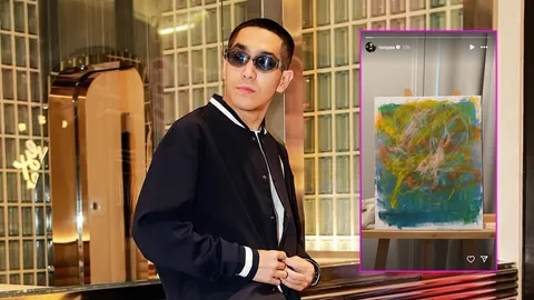 โต้ง ทูพี โพสต์ภาพงานศิลปะชวนให้คิด รูปคล้ายหัวใจถูกละเลงสีเต็มเฟรมผ้าใบ