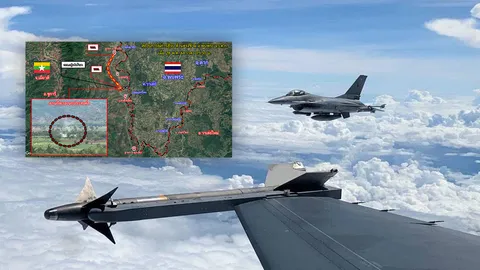 เผยบินรบ YAK-130 ทัพพม่า เพิ่งทิ้งบอมบ์ถล่มกะเหรี่ยง ก่อนโดน F-16 ทอ.สกัดกั้น