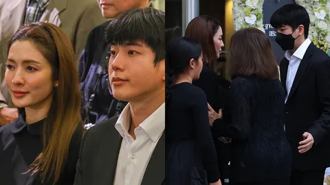 บรรยากาศสวดพระอภิธรรมคุณแม่นนกุลคืนแรก แอฟ ทักษอร อยู่เคียงข้าง นนกุล