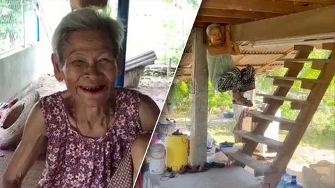 "ยายก้าน" วัย 80 เล่านาทีกระโดดโหนขื่อหนี "งู" งงไม่รู้เรี่ยวแรงมาจากไหน (คลิป)