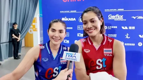 วอลเลย์บอลหญิงไทย ลุ้นชนะนัด 2 "แป้น-เพียว" เผย 2 เรื่องดี แม้แพ้ VNL 2025 เกมแรก
