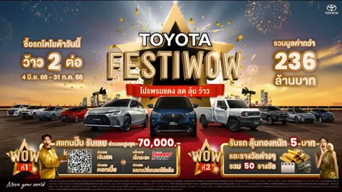 ส่องโปรโมชันพรมแดง TOYOTA ลดแจกแถม เพียบ! 