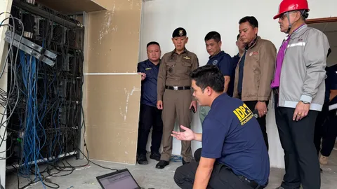 ทลายเหมืองขุดบิทคอยน์ 12 แห่ง ขโมยไฟหลวง เสียหายกว่า 10 ล้าน จับได้ 1 เร่งขยายผล