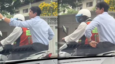 ไวรัล ณเดชน์ อยู่ทุกที่! ล่าสุดนั่งวินมอเตอร์ไซค์ ช่วยโบกรถที่ถูกชนจากอุบัติเหตุ (คลิป)