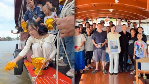 เก๋ไก๋ สไลเดอร์ ทำพิธีลอยอังคารคุณพ่อ ครอบครัวคนรักอยู่เคียงข้างไม่ห่าง