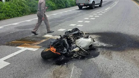 บิ๊กไบค์แหกโค้งชนราวเหล็ก หนุ่มหัวขาดเสียชีวิต 