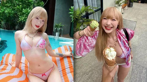 พลอยชมพู อวดความแซ่บในชุดบิกินีสีหวาน แต่มีรูปที่ทำให้โฟกัสผิดจุดเต็มๆ