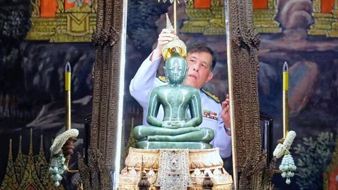 ในหลวง ทรงเปลี่ยนเครื่องทรงฤดูร้อนเป็นเครื่องทรงฤดูฝน พระพุทธมหามณีรัตนปฏิมากร