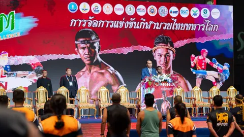 เข้าถึงมวยไทยลึกซึ้ง! ‘บัวขาว-ฤทธิ์เทวดา’ ร่วมสอนไหว้ครูนักกีฬามวยไทยทหารโลก 