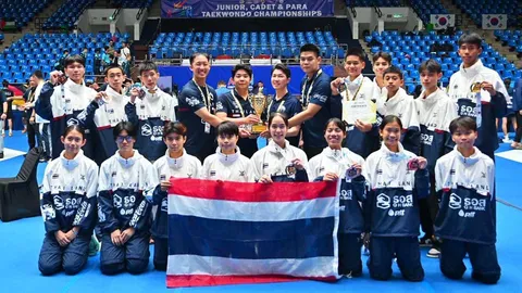 เทควันโดไทย กระหึ่ม เก็บเพิ่มอีก 3 เหรียญเงิน คว้าอันดับ 3 เยาวชนเอเชีย