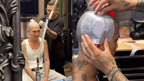 สุดจัด ป๊อก ภัสสรกรณ์ สักลายใหม่ที่หัว คนพากันแซวสักเยอะรับราชการไม่ได้แล้ว