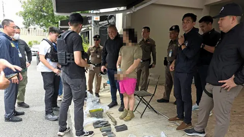 จับ "ไฮโซลูกนัท" เสพยา-ทุบสาว ยึดปืน 20 กระบอก กระสุนกว่า 1 พันนัด