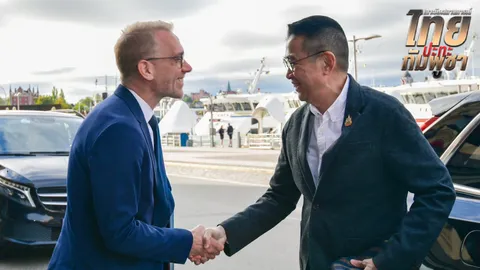 “มาริษ” ถึงสวีเดน เป็นสักขีพยานซื้อเครื่องบิน Grippen E/F พร้อมแจงเหตุไทย-กัมพูชา