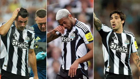 ทีมงาน “นิวคาสเซิล” สุดช้ำ! 3 แข้งเจ็บ+1 ใบแดง เกมแพ้ ลิเวอร์พูล 2-3 ในศึกพรีเมียร์ลีก