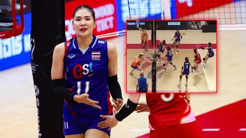 ตะลึงทั้งสนาม แห่แชร์คลิปจังหวะ “ศศิภาพร” โชว์ทีเด็ดเกม “สาวไทย” ดวลเนเธอร์แลนด์