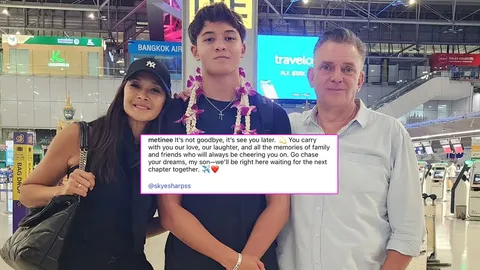 ลูกเกด เมทินี เผยภาพอบอุ่น อดีตสามีมาร่วมส่ง น้องสกาย บินลัดฟ้าทำตามฝัน
