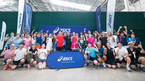 ASICS จัดกิจกรรม Tennis Clinic-US Open แทมมารีน อดีตนักเทนนิสมือ 1 ไทย ร่วมฝึกสอน