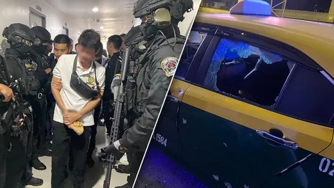 บุกจับชายวัย 44 ซัดลูกซองจากคอนโด กระสุนโดนแท็กซี่เป็นรูพรุน ผู้โดยสารบาดเจ็บ