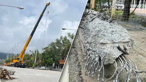 กฟภ. เผยเสียหายเกินหลัก 10 ล้าน รถชนเสาไฟฟ้าล้ม 52 ต้น ยันเสาไฟแข็งแรงได้มาตรฐาน