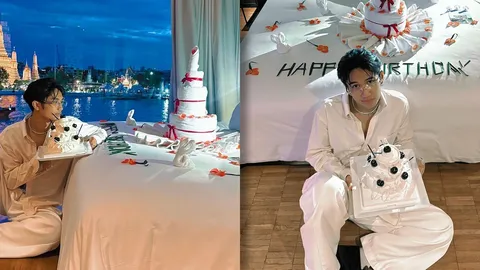 บอส เอวหวาน ฉลองวันเกิดท่ามกลางวิวสุดโรแมนติก ลำไย ไหทองคำ กดไลก์โพสต์