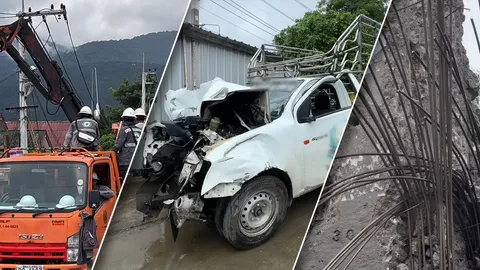 รถกระบะขนน้ำชนเสาไฟฟ้าล้ม 52 ต้น มีเพียงประกันชั้น 3 ตร.เผยนายจ้างอาจต้องร่วมรับผิดชอบ