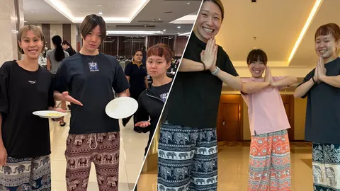 “มายู-วาดะ” นำทีมวอลเลย์บอลหญิงญี่ปุ่น สวมกางเกงช้าง ถ่ายภาพสุดกวน หลังจบชิงแชมป์โลก 2025