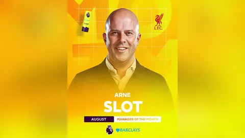 บ้องหรรษาเป็นของบอสหงส์! "สล็อต" คว้ากุนซือยอดเยี่ยมพรีเมียร์ลีก เดือน ส.ค. 