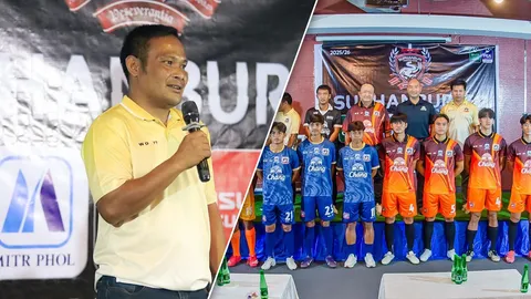 สุพรรณเปิดตัวเผยโฉมนักเตะพร้อมชุดแข่ง! โค้ชบุ๊ค“ หวังติด 1 ใน 5-ลุยรอบแชมป์เปียนลีก 