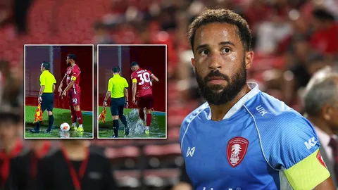 แฟนบอลแซวสนั่น หลัง ทาวน์เซนด์ เจอประสบการณ์ใหม่ไทยลีก สนามน้ำท่วมขังจนเปิดเตะมุมไม่ขึ้น (คลิป)