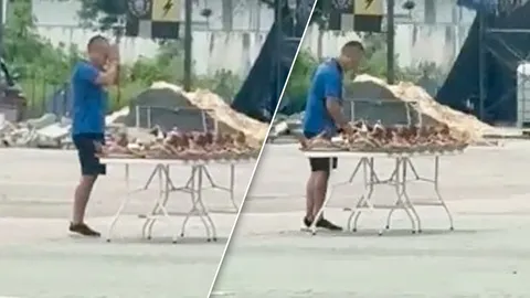 แฟนมาเลเซียถ่ายคลิป "เนวิน" ไหว้หัวหมู ก่อนพา "บุรีรัมย์" ปะทะ "ยะโฮร์" ACL ELITE (คลิป)