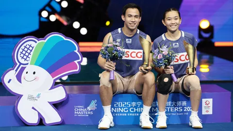 สรุปอันดับโลกแบดมินตันล่าสุด "บาส-เฟม" ขึ้นมือ 3 โลก หลังได้แชมป์ไชน่า มาสเตอร์ส คู่ผสม