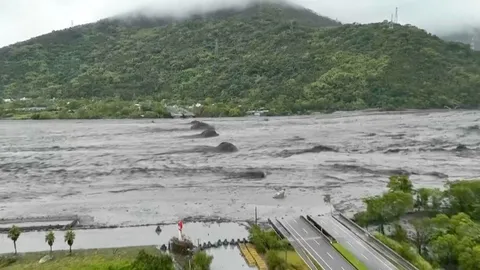 ไต้หวันดับแล้ว 2 ศพ ฤทธิ์ไต้ฝุ่น “รากาซา” ทำทะเลสาบล้นตลิ่ง