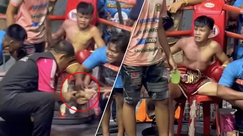 เปิดคลิปหลัง “นักมวยไทย” โดนผึ้งต่อยบนเวที จนชกต่อไม่ไหว (คลิป)