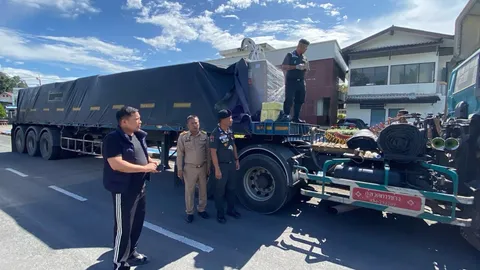 ยึดยาบ้า 4.6 ล้านเม็ด มูลค่าเกือบ 50 ล้าน ซ่อนในรถบรรทุกลากจูง ลำเลียงลงใต้ 