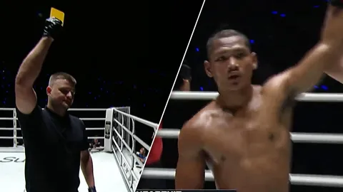 ไม่ค่อยเกิดขึ้น “แสงอาทิตย์” ชนะคะแนน “นักชกตุรกี” แบบเอกฉันท์-แต่โดนใบเหลือง (คลิป)