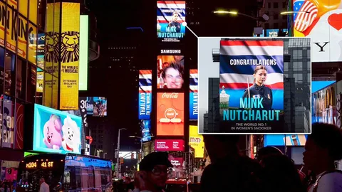 คนไทยภูมิใจ "นักกีฬาไทย" ขึ้นป้ายบิลบอร์ด "ไทม์ส สแควร์ นิวยอร์ก" สหรัฐอเมริกา