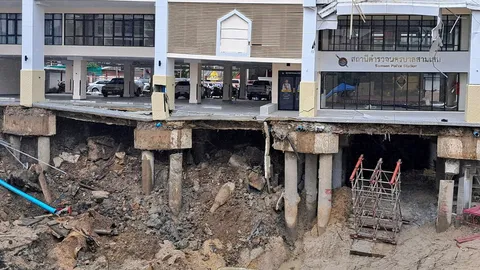โรงพักสามเสน อันตราย เสาเข็มหักเพิ่ม อาคารทรุดจ่อพังถล่ม นายกฯ รุดดูสั่งรื้อทิ้ง