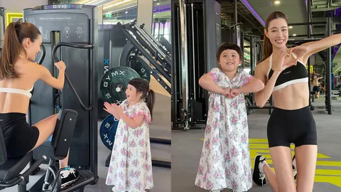 เกรซ กาญจน์เกล้า ฟินสุดๆ เจอ น้องเกล ที่ฟิตเนส แถมสวมบทเทรนเนอร์สาวน้อย